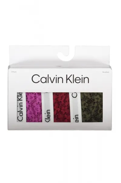 Calvin Klein Set of three women's lace panties in green, red and purple - Women