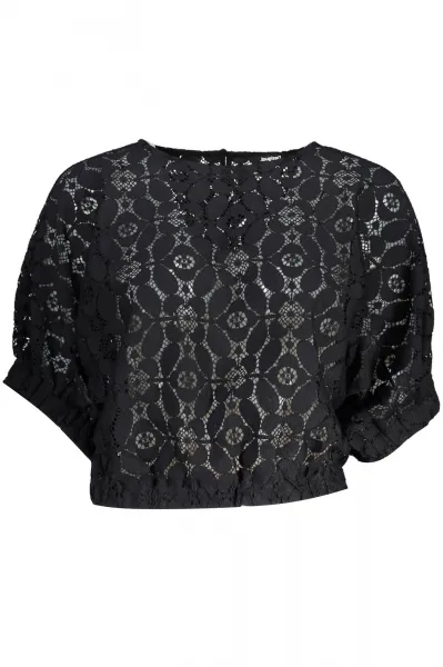 Čierny dámsky krajkový top Desigual Lucca
