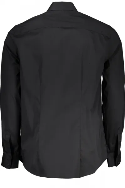 Košeľa Guess SUNSET pánska, čierna farba, slim, s klasickým golierom, M1YH20 W7ZK1