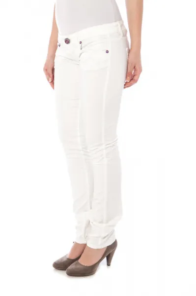 Biele dámske slim fit rifle