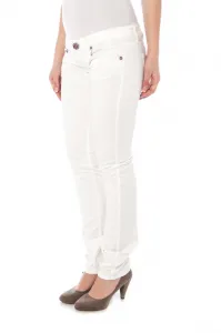 Biele dámske slim fit rifle