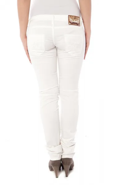 Biele dámske slim fit rifle