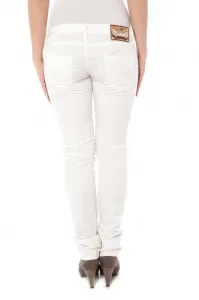 Biele dámske slim fit rifle