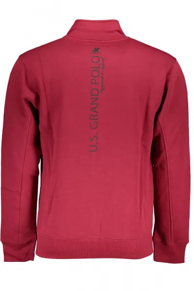 US GRAND POLO MEN'S RED ZIP SWEATSHIRT