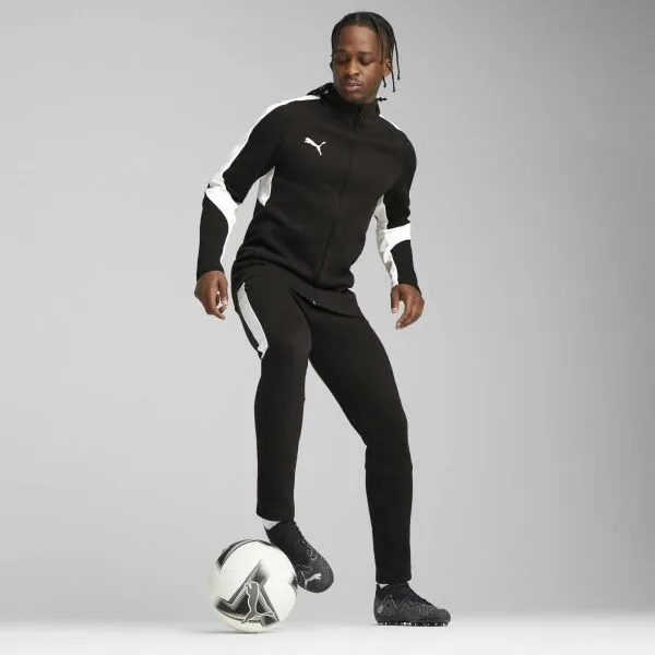 Puma TEAMEVOSTRIPE HOODED JACKET Pánska bunda, čierna, veľkosť