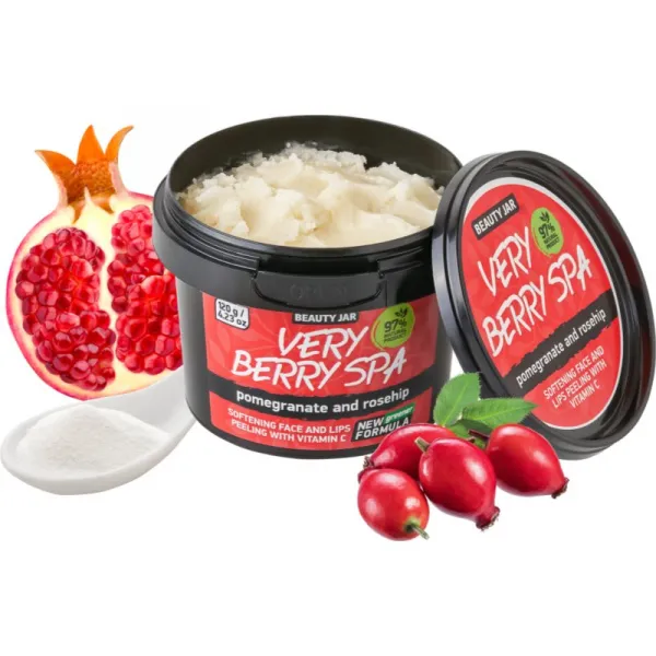 Beauty Jar Very Berry Spa zjemňujúci cukrový peeling na tvár 120 g