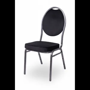 Banketová stolička HERMAN, čierny velúr
