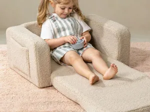 Rozkladacie penové kreslo LUMI z bouclé Zvoľte farbu: Béžová