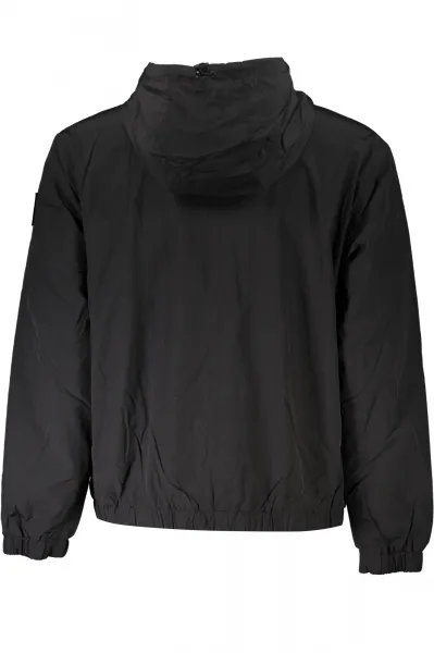 Calvin Klein Men's Brand Logo Detailed Regular Fit Long Sleeve Black Jacket