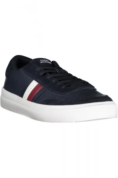Tmavomodré pánske kožené tenisky Tommy Hilfiger