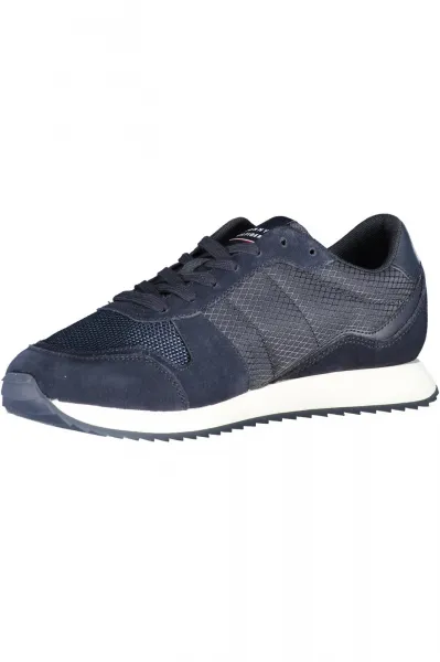 Tmavomodré pánske semišové tenisky Tommy Hilfiger Runner Evo Mix