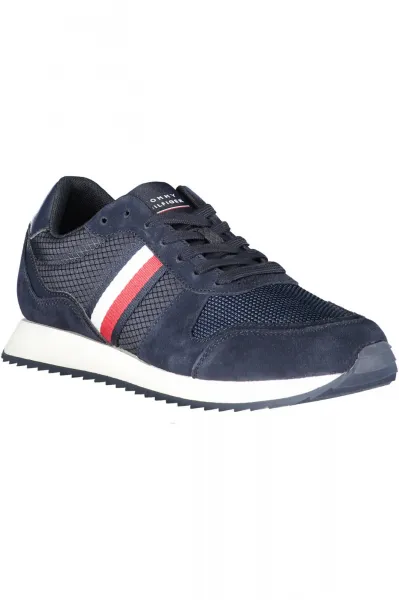 Tmavomodré pánske semišové tenisky Tommy Hilfiger Runner Evo Mix