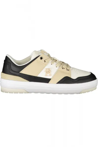 Béžovo-biele dámske kožené tenisky Tommy Hilfiger Basket Sneaker LO