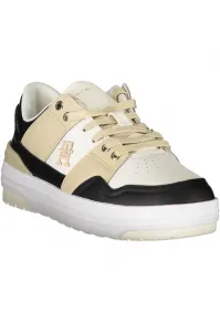 Béžovo-biele dámske kožené tenisky Tommy Hilfiger Basket Sneaker LO