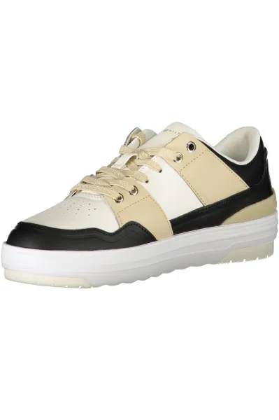 Béžovo-biele dámske kožené tenisky Tommy Hilfiger Basket Sneaker LO