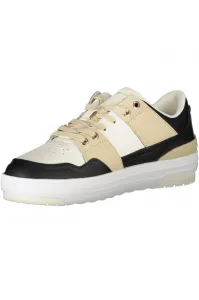 Béžovo-biele dámske kožené tenisky Tommy Hilfiger Basket Sneaker LO
