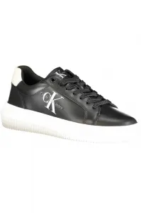 Calvin Klein Women's CHUNKY CUPSOLE LACEUP LTH ML MTL Sneaker-Black