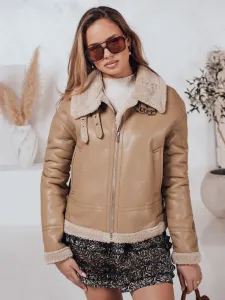 Dámska kožená bunda SHEREB khaki