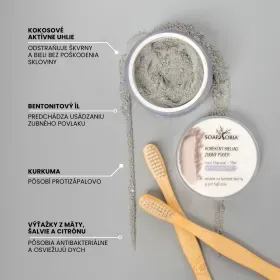 KOREKČNÝ BIELIACI ZUBNÝ PÚDER – coco charcoal & mint