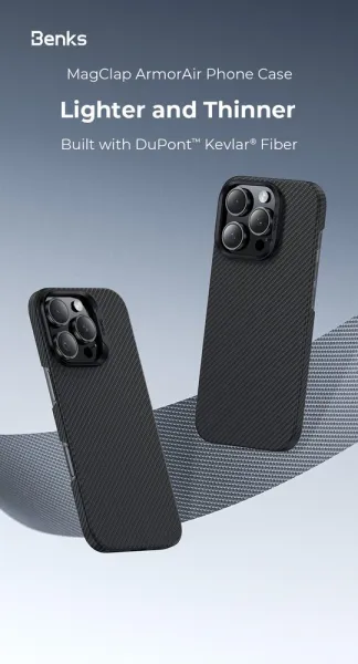 Benks Magnetic Armor Air Kevlar obal PC Frame, iPhone 16 Pro, čierny