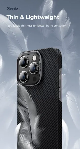 Benks Magnetic Armor Air Kevlar obal PC Frame, iPhone 16 Pro, čierny