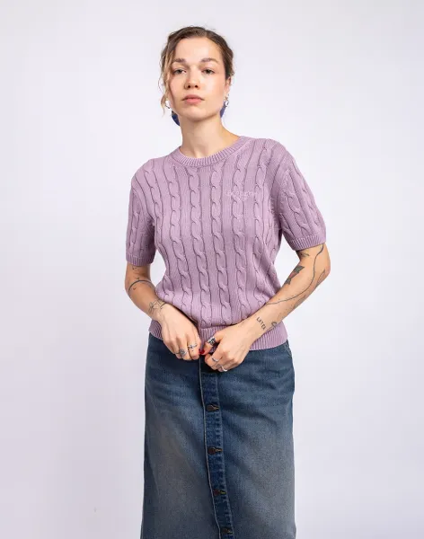 Carhartt WIP W' Carter Knit T-Shirt Pink Fog garment dyed S