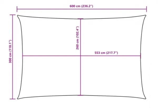 Tieniaca plachta obdĺžniková 3 x 6 m oxfordská látka Dekorhome
