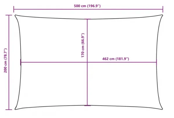 Tieniaca plachta obdĺžniková 2 x 5 m oxfordská látka Dekorhome