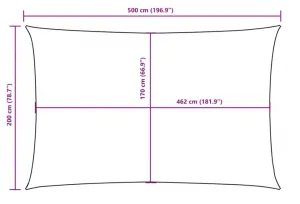 Tieniaca plachta obdĺžniková 2 x 5 m oxfordská látka Dekorhome