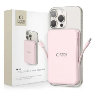 Tech-Protect PB31 LifeMag MagSafe Power Bank 10000mAh, ružový