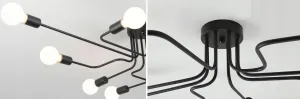 TooLight Stropné svietidlo AGARO 8 čierne