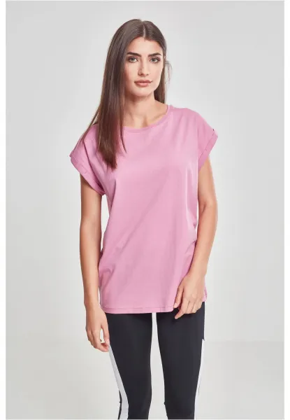 Dámske tričko s predĺženým ramenom v farbe coolpink