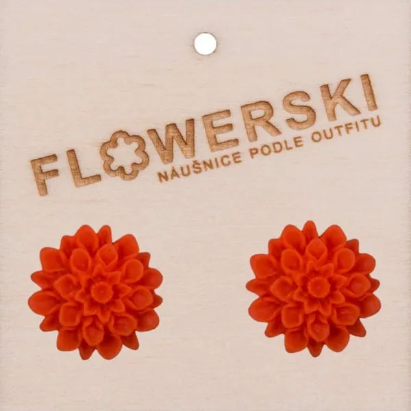 FLOWERSKI Flowerski náušnice - neon orange ORANGE