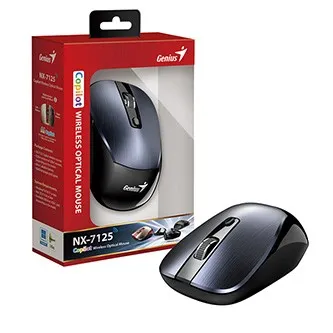 Myš bezdrátová, Genius NX-7125, kovově šedá, optická, 1200DPI
