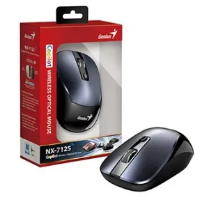 Myš bezdrátová, Genius NX-7125, kovově šedá, optická, 1200DPI