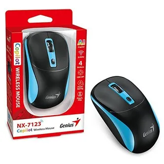 Myš bezdrátová, Genius NX-7123, černo-modrá, optická, 1200DPI