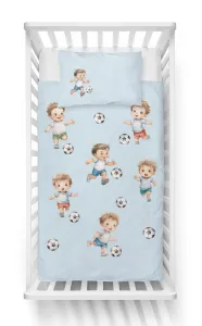 Obliečky do detskej postieľky bavlnené, Malí futbalisti