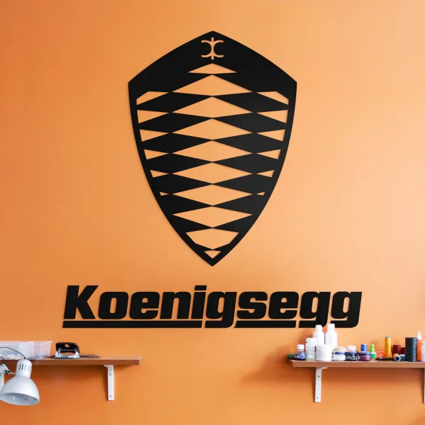 Drevené 3D logo a nápis - Koenigsegg