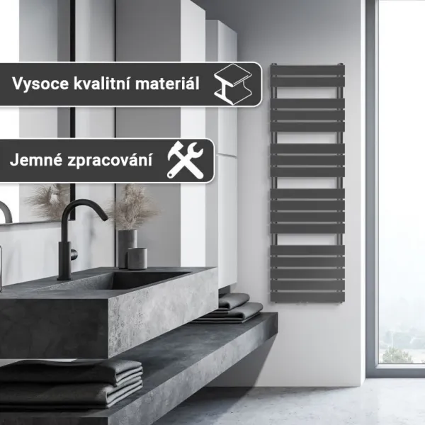 AQUAMARIN Vertikálny kúpeľňový radiátor, 1600 x 500 mm