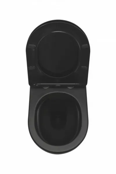 CERSANIT predstenový inštalačný systém s čiernym tlačidlom K97-0637 + WC REA CARLO MINI RIMLESS ČIERNY MAT + SEDADLO K97-526 0637 MM1