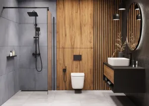 CERSANIT predstenový inštalačný systém s čiernym tlačidlom K97-0637 + WC INVENA PAROS  + SEDADLO K97-526 0637 RO1