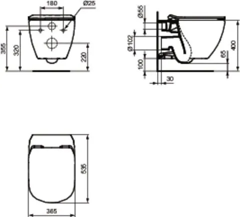 CERSANIT predstenový inštalačný systém s čiernym tlačidlom K97-0637 + WC Ideal Standard Tesi so sedadlom SoftClose, AquaBlade K97-526 0637 TE1