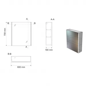 DENEB galerka 60x70x18cm, biela matná DN060