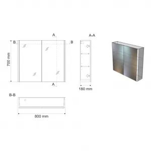 DENEB galerka 80x70x18cm, biela matná DN080