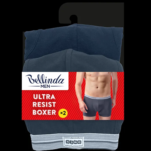 Bellinda 
ULTRA RESIST BOXER 2x - Dvojbalenie bavlnených boxeriek - sivá - modrá