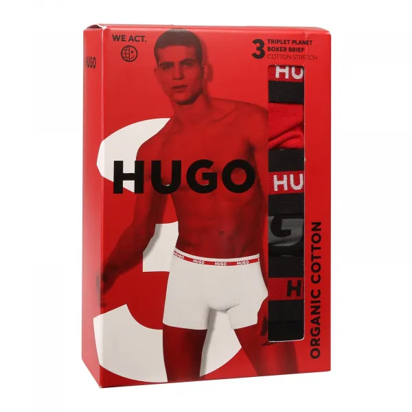 3PACK pánske boxerky HUGO viacfarebné (50545674 979) S, trenky