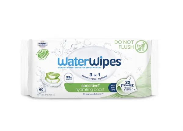 WATERWIPES Obrúsky vlhčené hydrating clean bez obsahu plastov 360 kusov