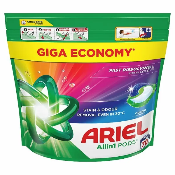Ariel Allin1 PODS, Tekutý prací prostriedok v kapsulách, 70 praní 1bal.