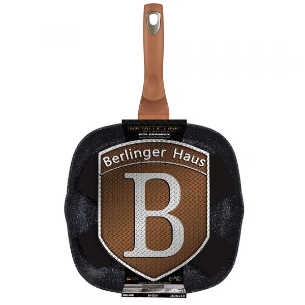 BERLINGERHAUS BH-1521 Rose Gold Collection panvica na grilovanie, 28 cm