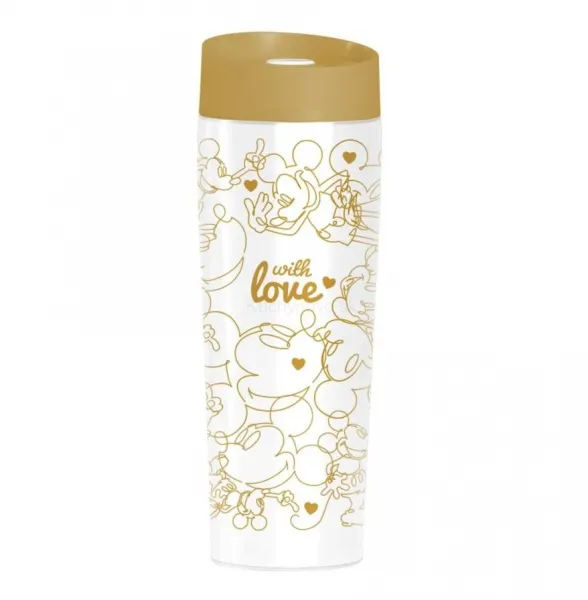 DISNEY Mickey Gold Hearts termohrnček 400 ml